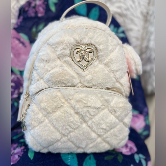 🩷🩷NWT-JUICY COUTURE “LETS GET COZY” FAUX FUR SUPER SOFT BACKPACK🩷🩷 - Picture 6 of 11